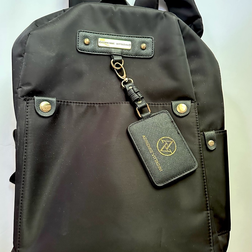 Adrienne Vittadini Nylon Backpack Black with padded straps